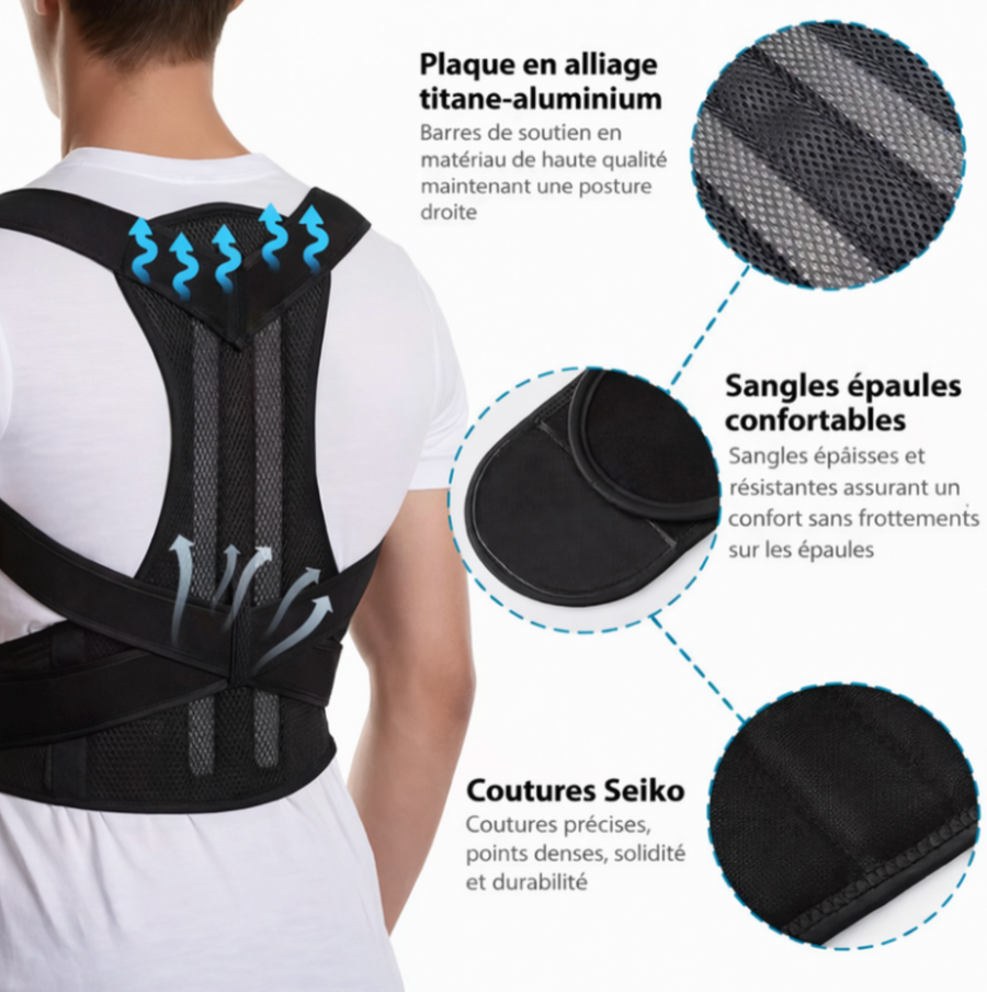 Correcteur de posture pour le haut du dos – PosturaCare