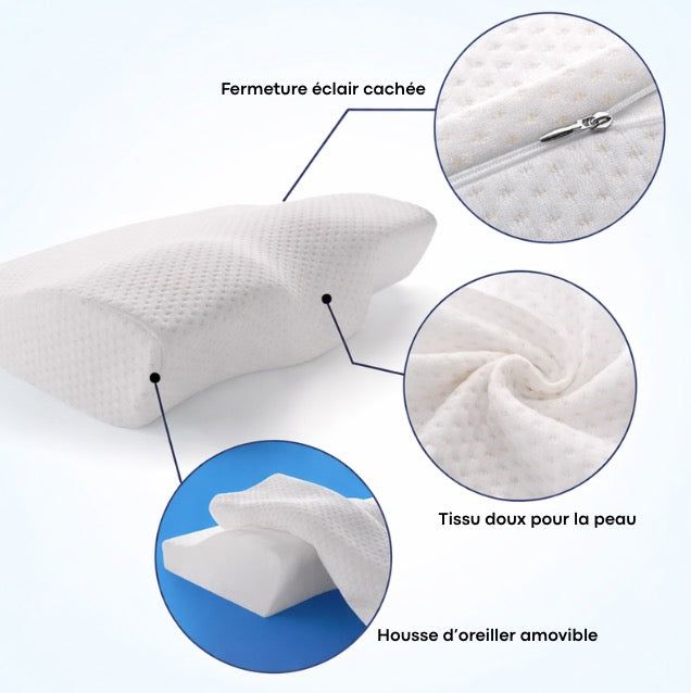Coussin cervical ergonomique forme papillon CerviButterfly
