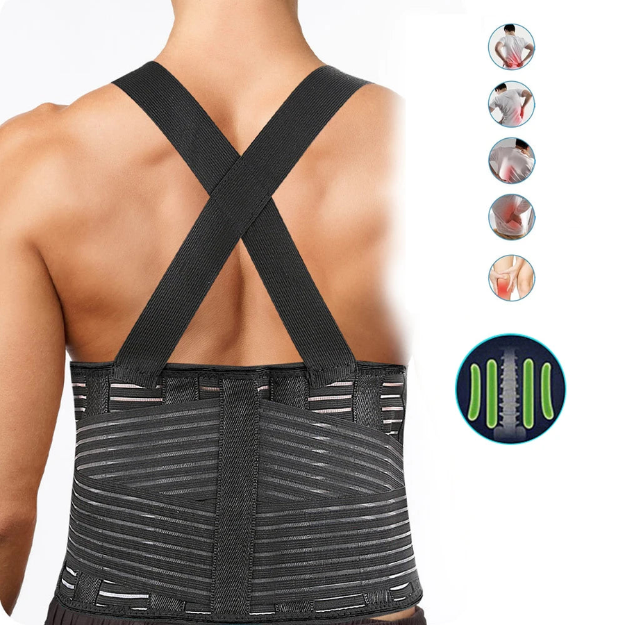 Ceinture dorsale de maintien avec bretelles de soutien réglables