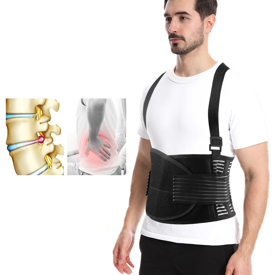 Ceinture dorsale de maintien avec bretelles de soutien réglables