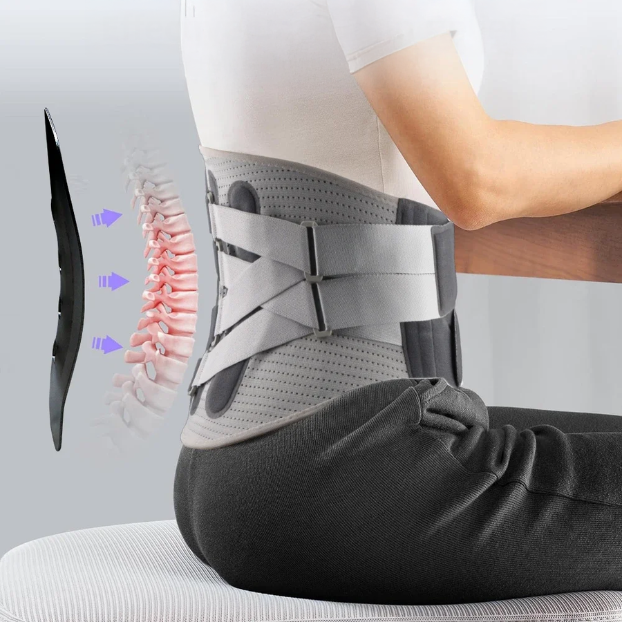 Ceinture dorsale lombaire réglable avec coussin de maintien ergonomique