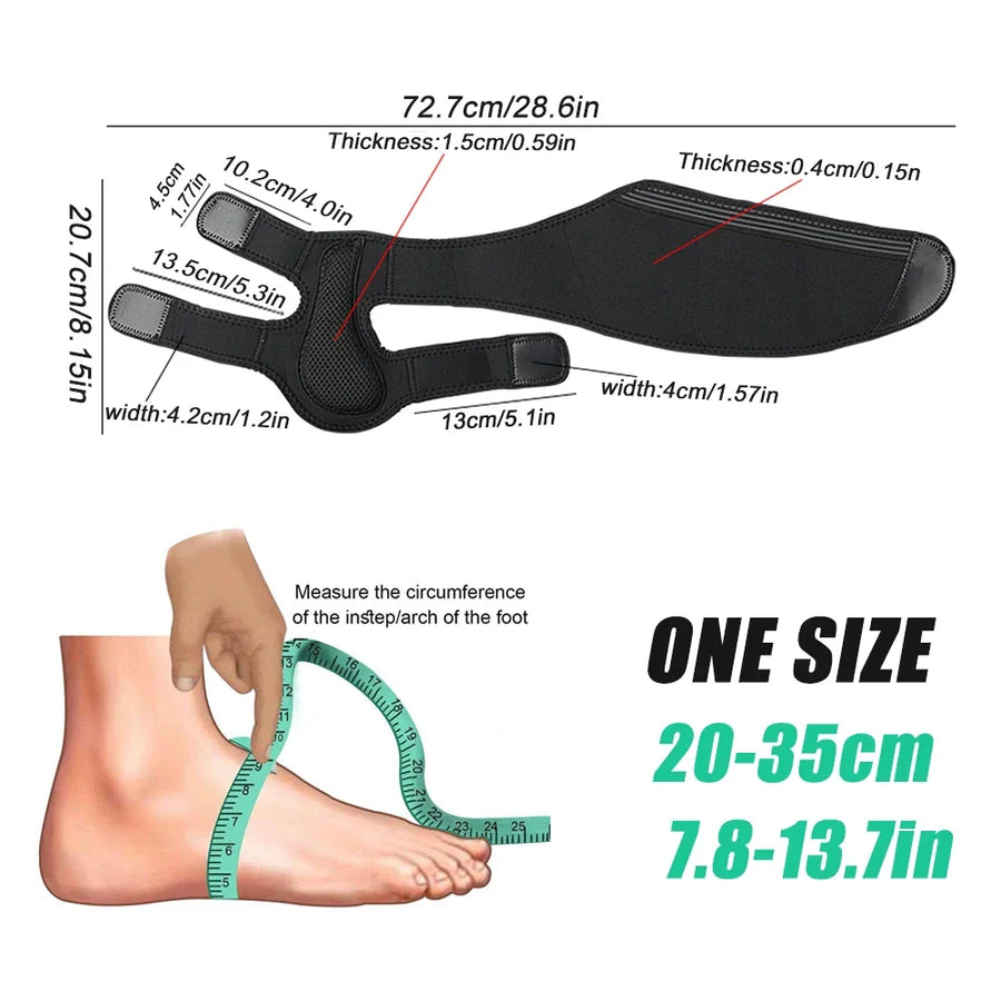 Orthèse pied et cheville en réglable avec sangles de maintien