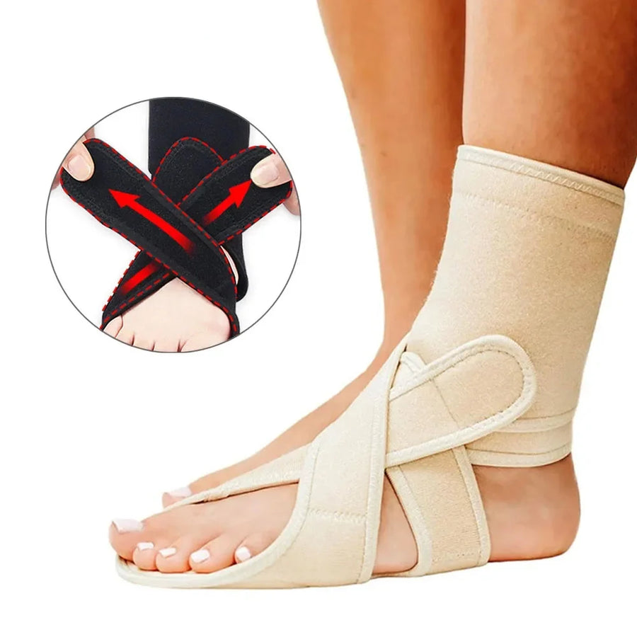 Orthèse pied et cheville réglable avec sangles de maintien