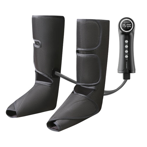 Bottes de compression noires avec boîtier de commande