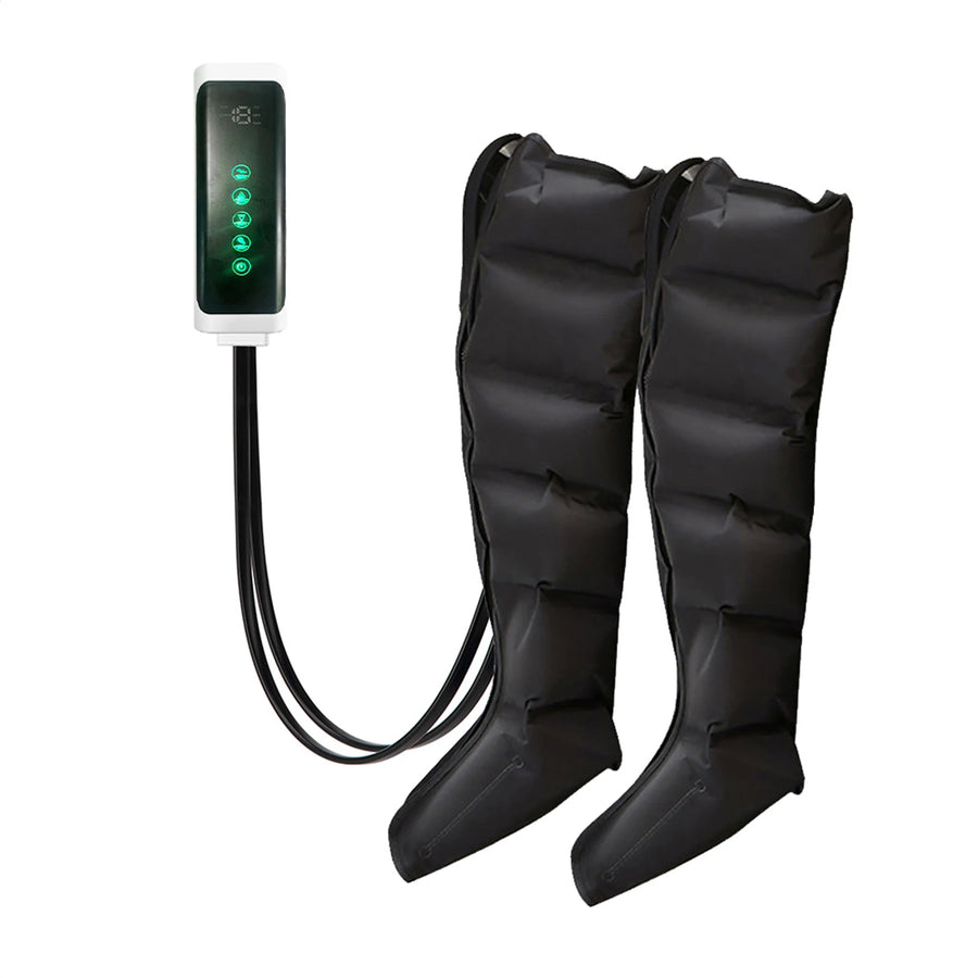 Bottes de pressothérapie noires avec télécommande filaire