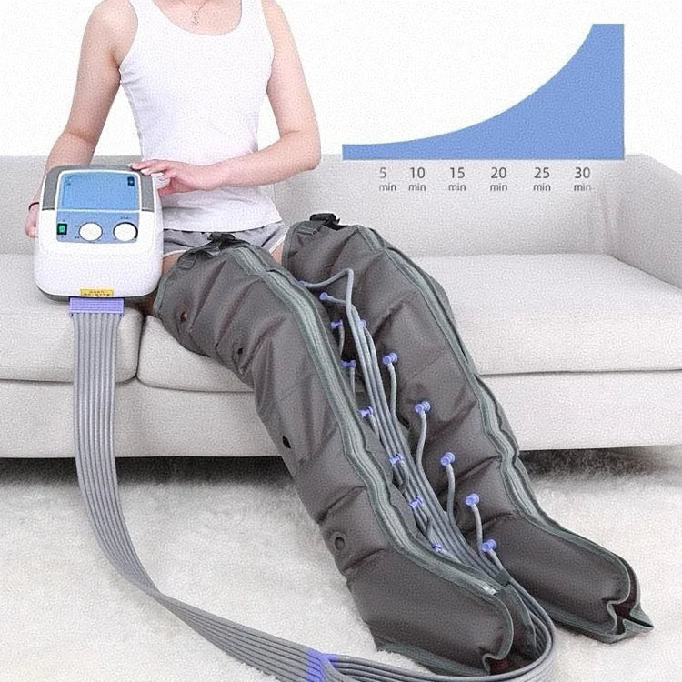 Bottes de pressothérapie noires pour pieds et mollets