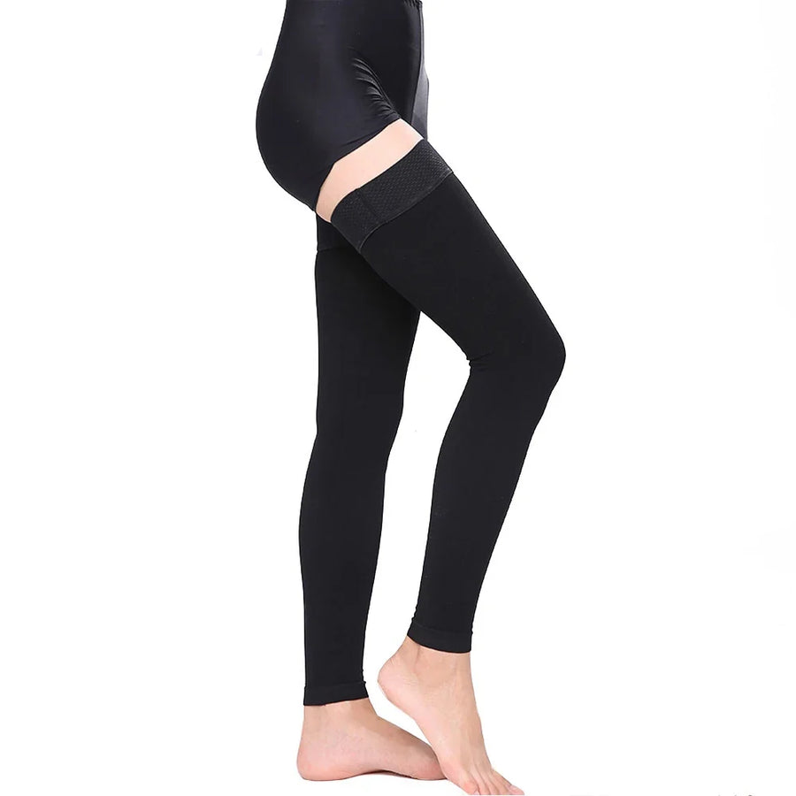 Bas de compression mi-cuisse unisexe, maille respirante