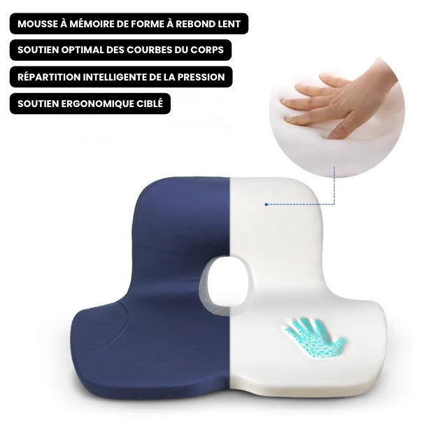 Coussin coccyx ergonomique en forme de L CoccyAlign