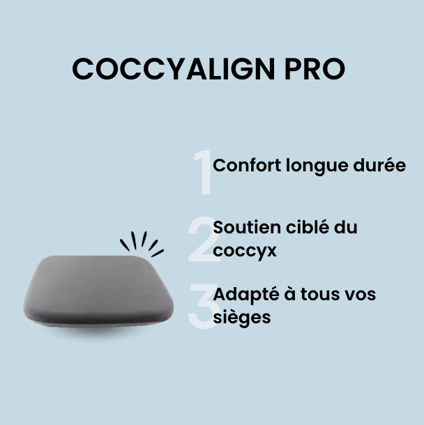 Coussin coccyx à mémoire de forme pour voiture CoccyDrive