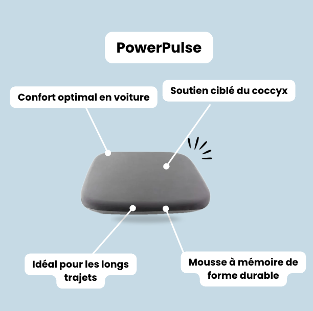 Coussin coccyx à mémoire de forme pour voiture CoccyDrive