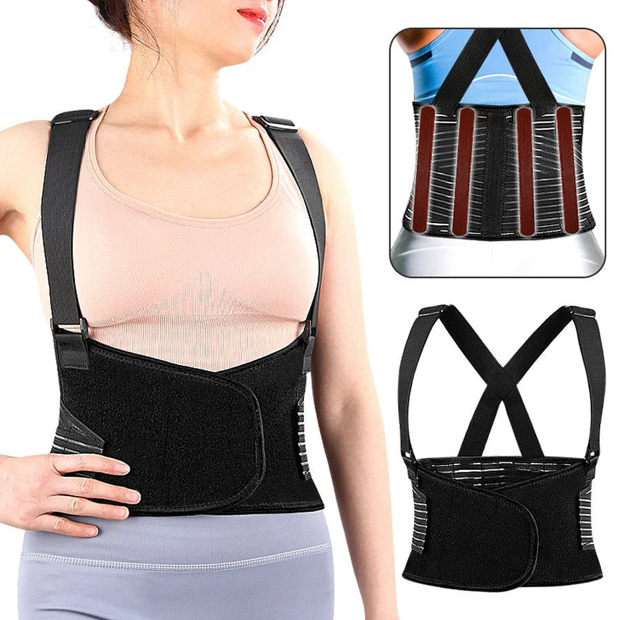 Ceinture dorsale de maintien avec bretelles de soutien réglables