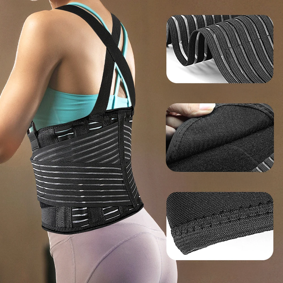 Ceinture dorsale de maintien avec bretelles de soutien réglables