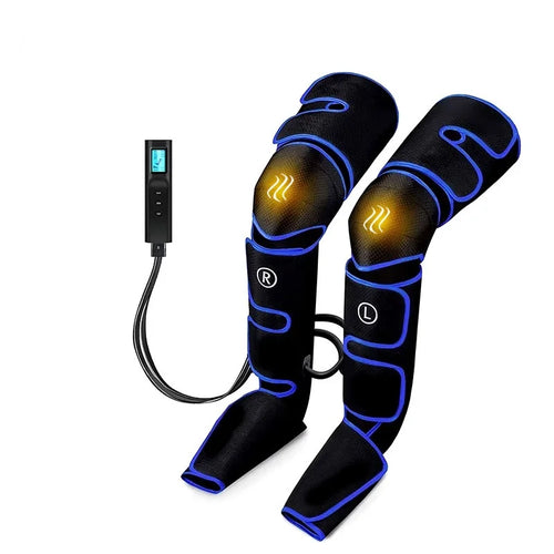 Bottes de compression chauffantes noires avec boîtier de commande