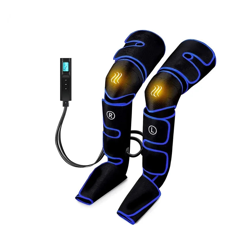 Bottes de compression chauffantes noires avec boîtier de commande