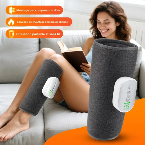 Manchons chauffants à compression portés sur les mollets