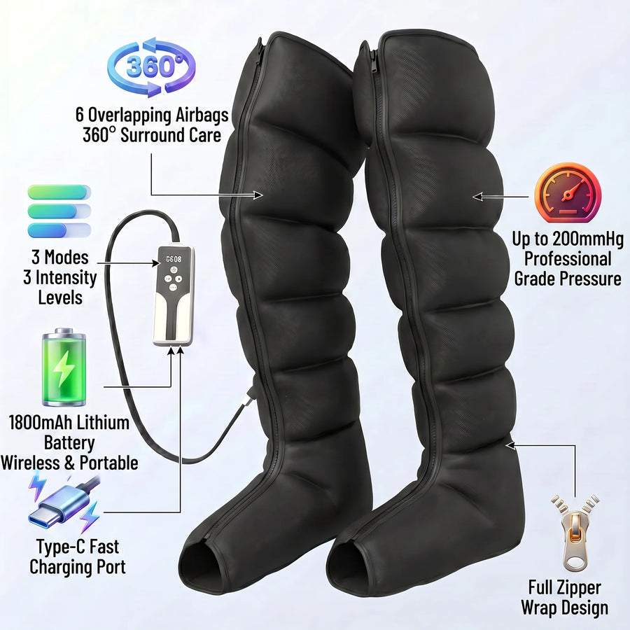 Bottes de compression sans fil, vue détaillée