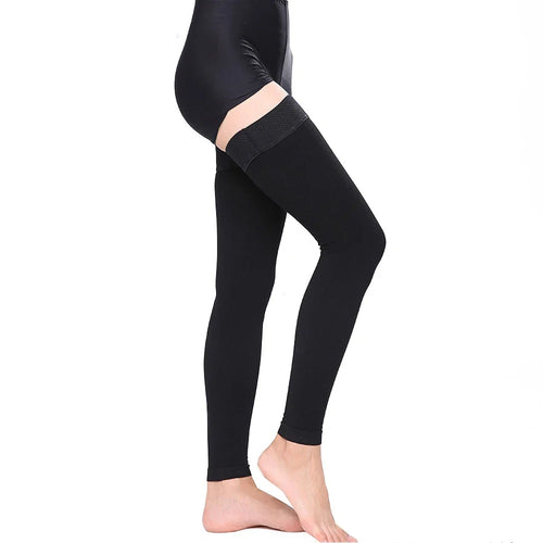 Bas de compression mi-cuisse unisexe, maille respirante