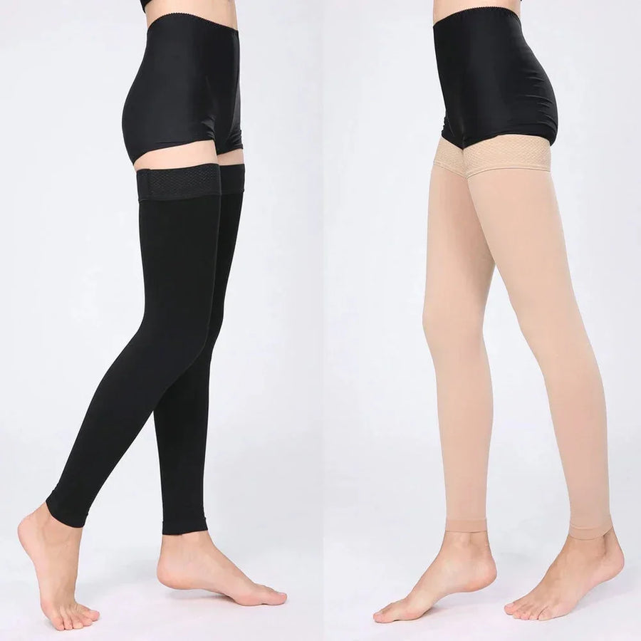 Bas de compression mi-cuisse unisexe, vue de la pointe